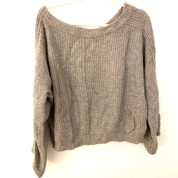 Inhabit Grey Yak Wool Blend Knit Button Back Sweater - Picture 2 of 4